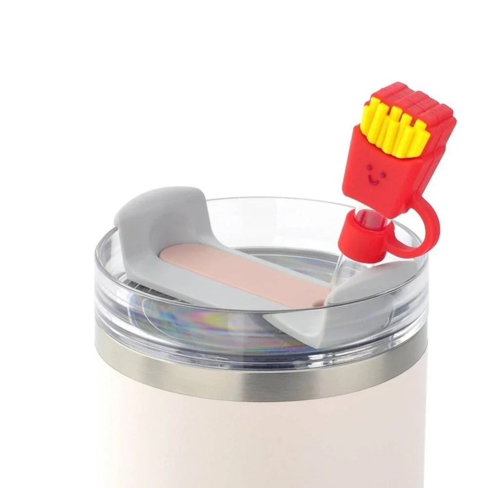 NWT Target Bullseye's Playground French Fries Silicone Straw Toppers